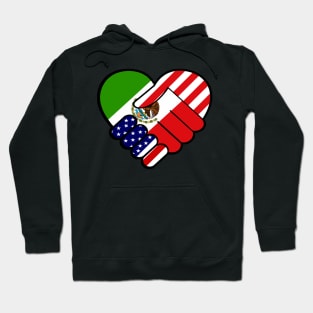 Mexico Flag USA Flag Handshake Hoodie